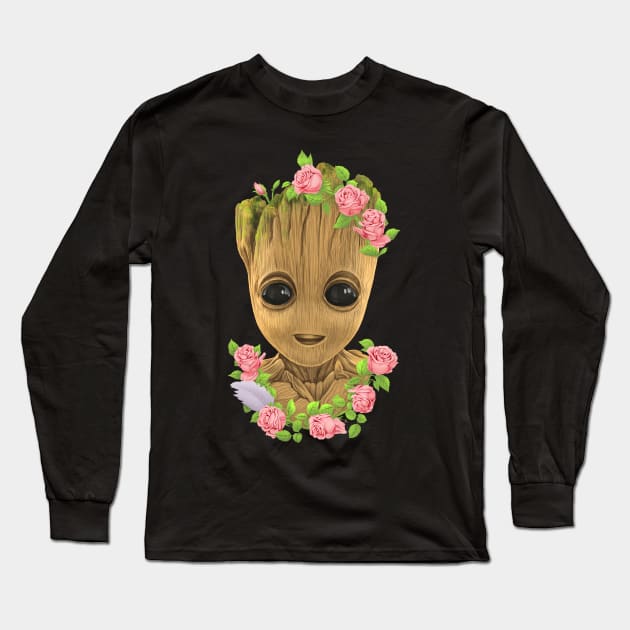 Groot Long Sleeve T-Shirt by NikKor